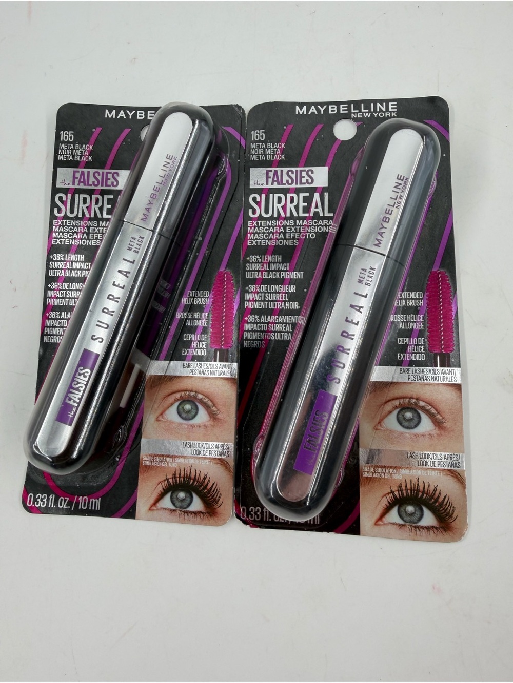 Lot of 2 - Maybelline Falsies SURREAL Extension Mascara - Meta Black #165